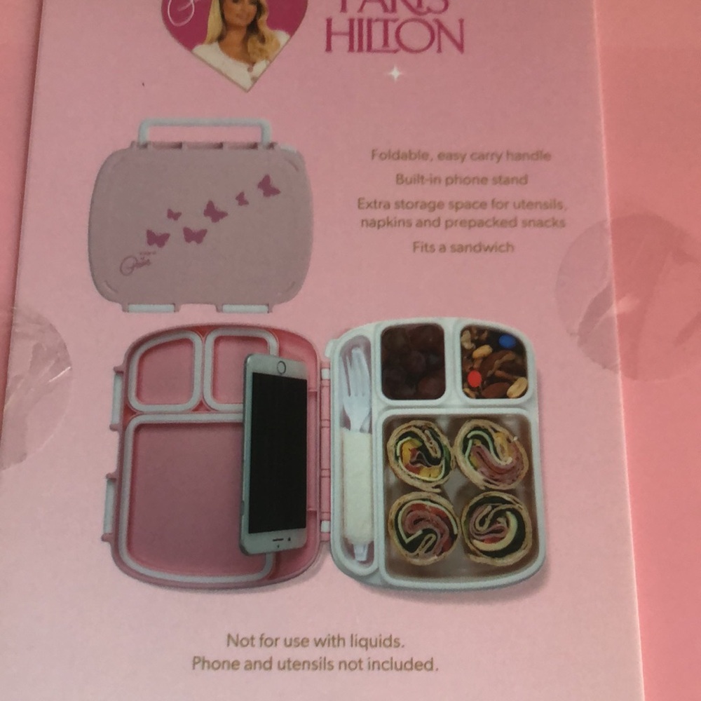 Paris Hilton Pink Butterflies Bento Style Lunch Box - Picture 5 of 7